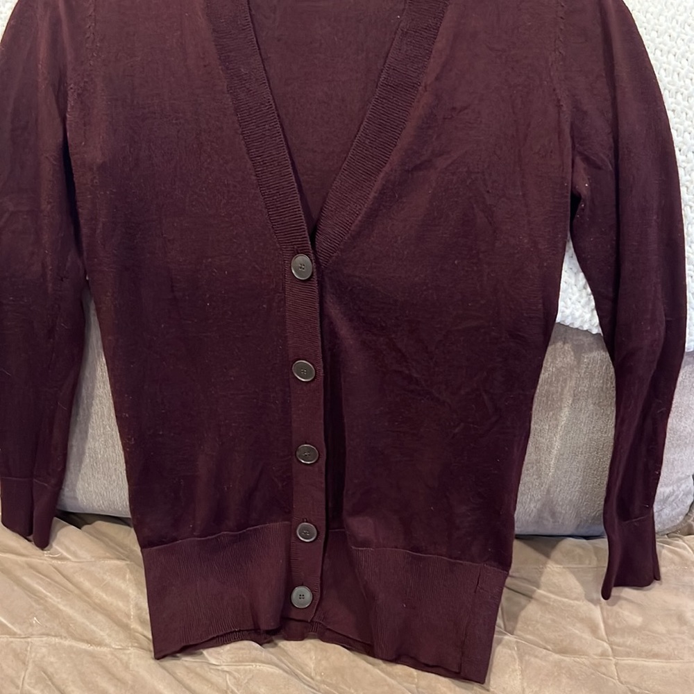 LOFT Maroon Cardigan XS